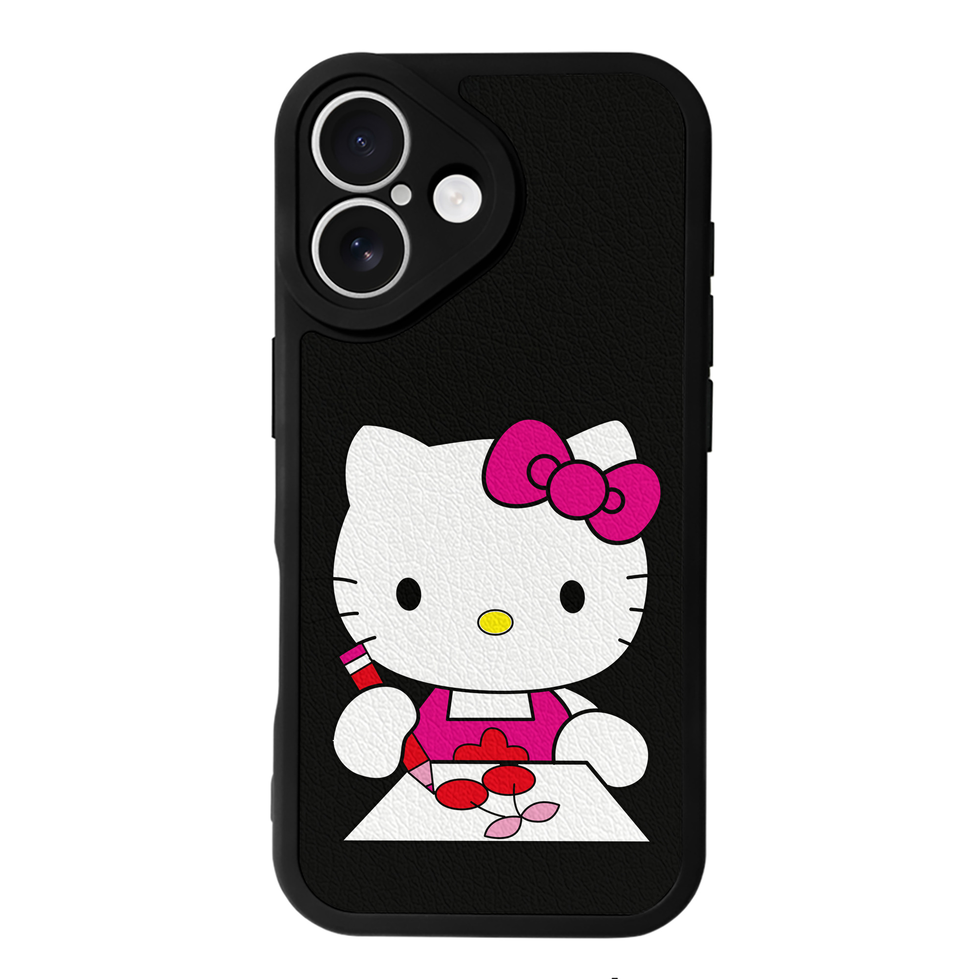 （画像用） Hello Kitty ハローキティ 【iPhone 16シリーズ対応】シリコンスマホケース（レザー調） 材質：シリコン